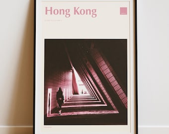 Hong Kong Travel Print – Architectural Pink (Colour Coding Places Collection)