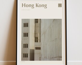 Hong Kong Travel Print – Industrial Grey (Colour Coding Places Collection)