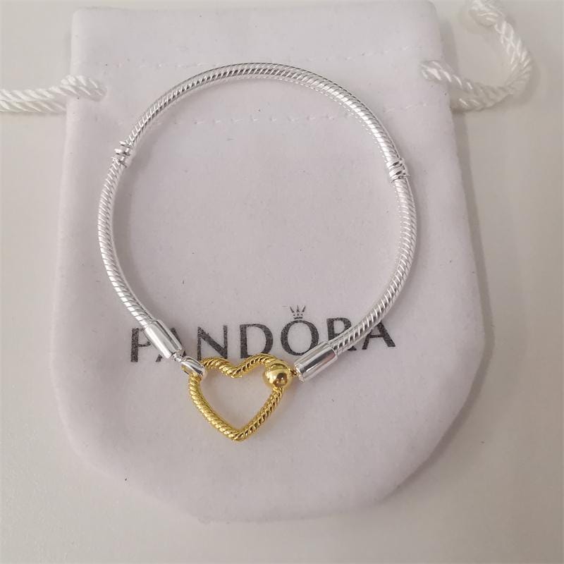 Pandora Moments Heart Link Snake Bone Chain Bracelet Bracelet - Etsy
