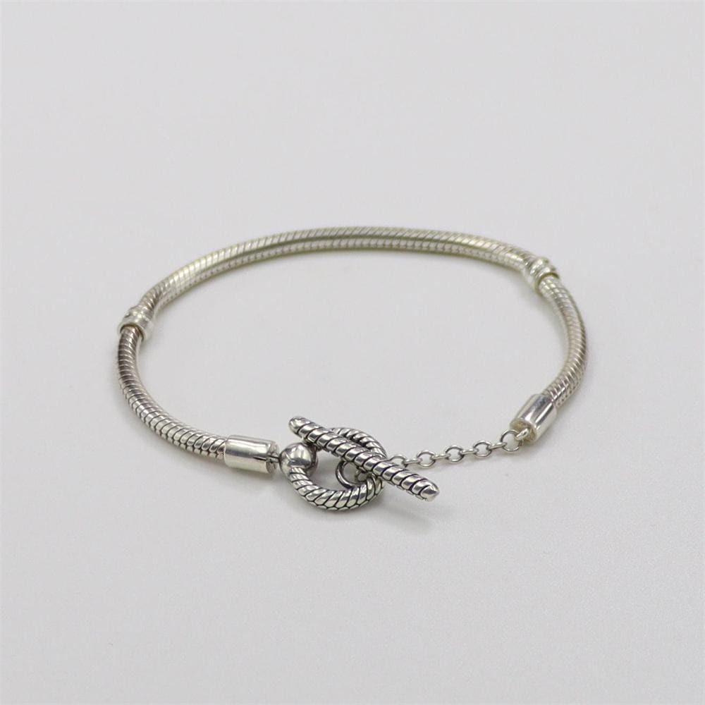 Pandora T - Bar Snake Chain Bracelet - Etsy