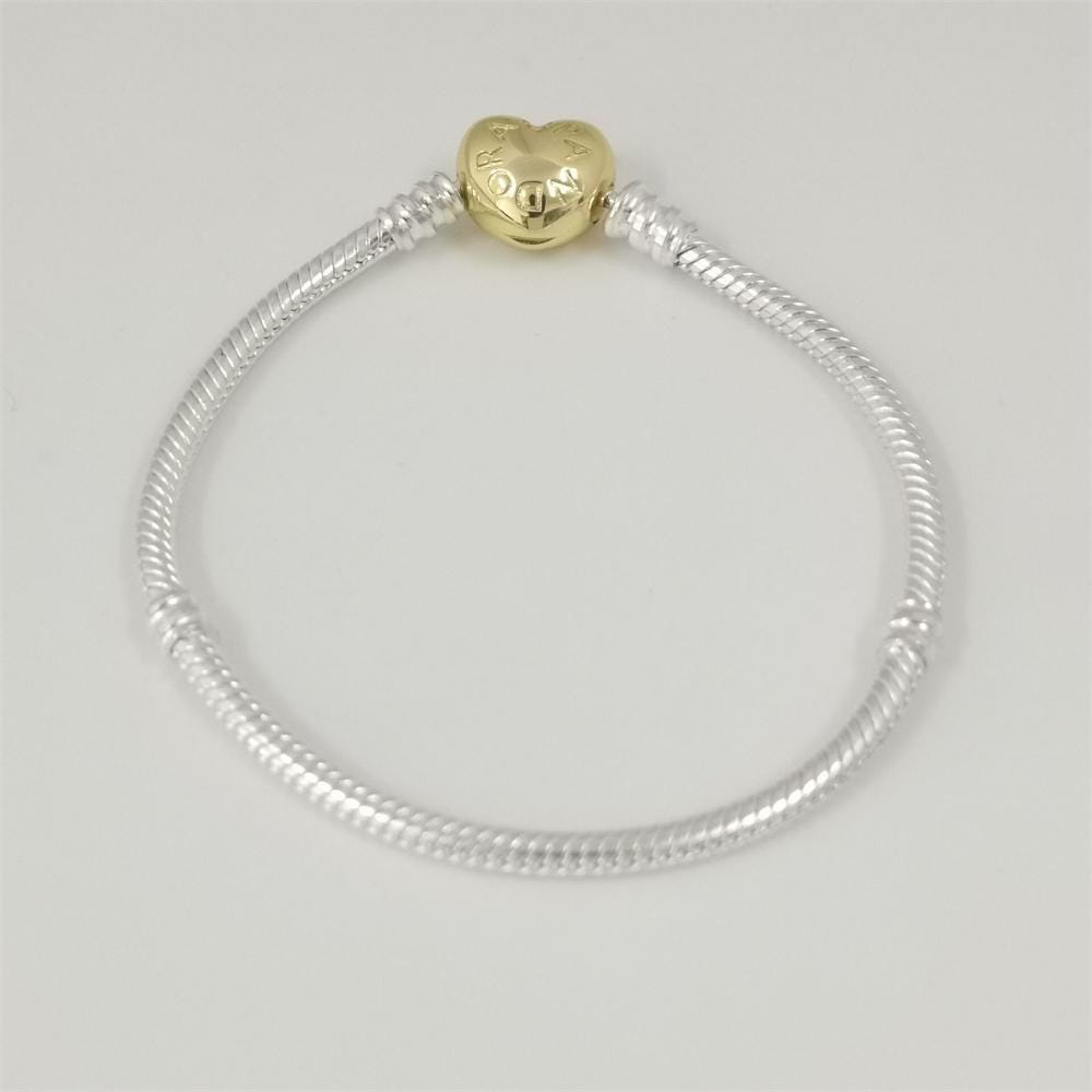 Silver & Gold Pandora Shine Two Tone Love Heart Clasp Bracelet - Etsy