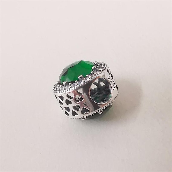 Pandora Green Radiant Hearts Charm Silver S925 Ale - Etsy