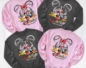 Disney World Trip 2026 Sweatshirt, Personalized Family Vacation Hoodie, Matching Disney Castle Crewneck, Custom Name Disney Shirt