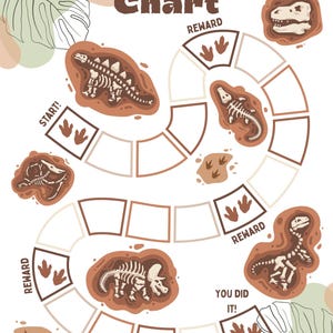 Dinosaur Bone Potty Training Game, Customizable, Toddler Reward System (Digital Download)