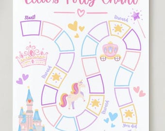 Princess zindelijkheidstrainingstabel, aanpasbaar, beloningssysteem voor peuters (digitale download)