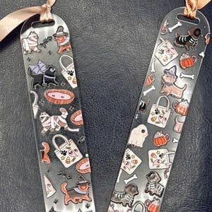 Handmade Halloween Dog Bookmark: Acrylic Book Lover Gift