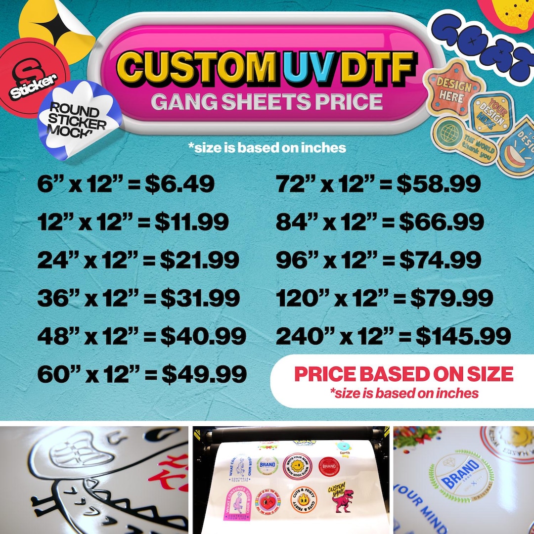 Design Your Own UV DTF Sticker Gang Sheet – Custom Sizes From 6" to 240 ...