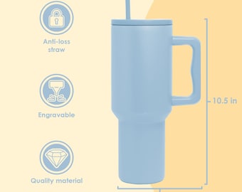Custom 40oz Tumbler with Lid & Straw – Personalized Stainless Steel Cup – Upload Your Photo, Logo, or Design – Gift Ready