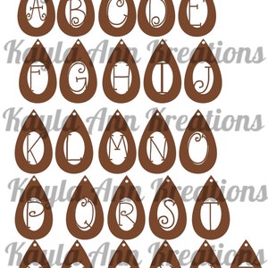 Download Monogram Alphabet Earring Svg File Monogram Earrings Etsy