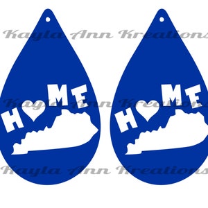 Kentucky Home Earrings SVG File Template