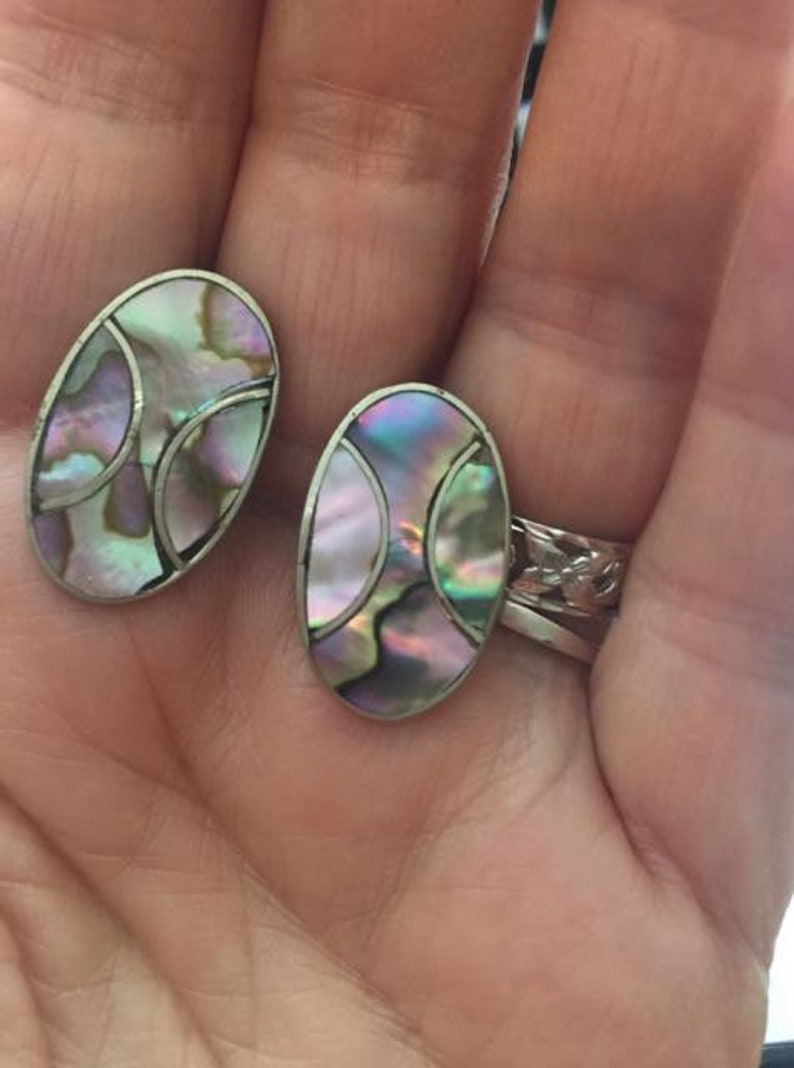 vintage abalone earrings