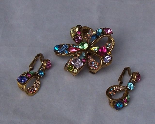 Gorgeous Vintage Hollycraft Set Brooch and Earrings - Etsy
