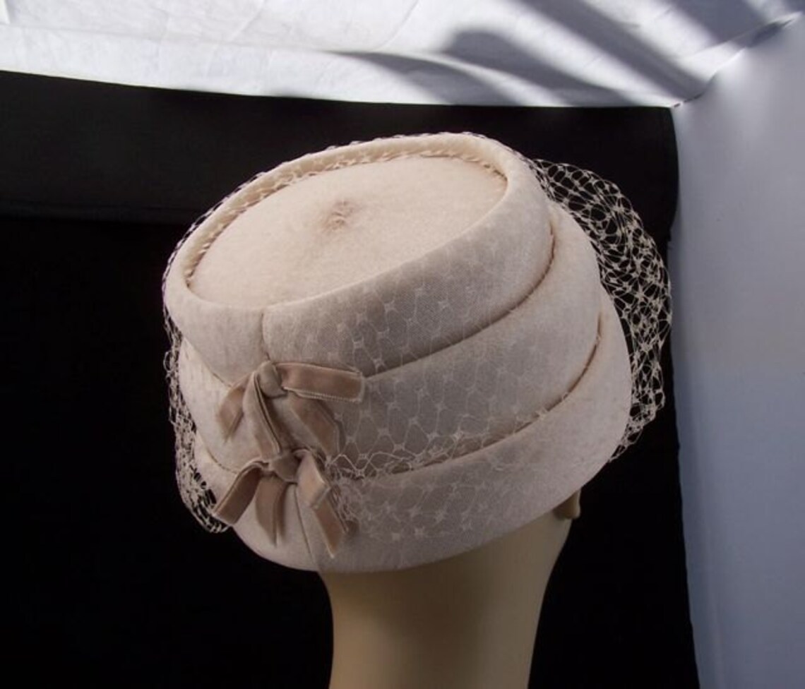 Vintage Cream Colored Hat by Original by Dayne Wedding All Etsy