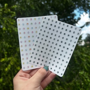 Mini bead letter stickers