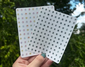 Mini bead letter stickers