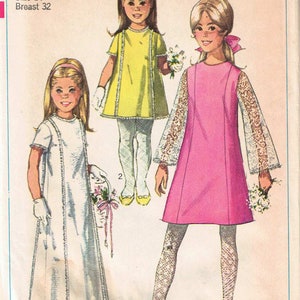 Vintage 1968 Simplicity 7568 Child or Girls Dress Size 14 - Etsy