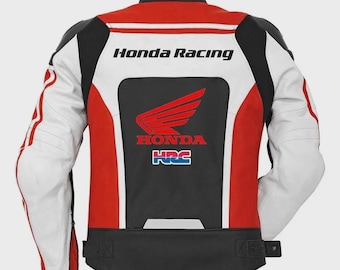Handmade Cowhide Leather Honda Biker Jacket - Personalized Motorcycle Jacket