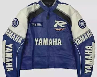 Yamaha Motorbike Leather Jacket: Cowhide Motorcycle Racing Jacket