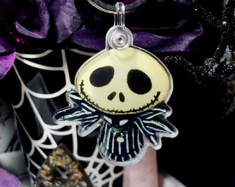 Jack Skellington Character 'Shroom Keychain: Nightmare Before Christmas Inspired Acrylic Charm