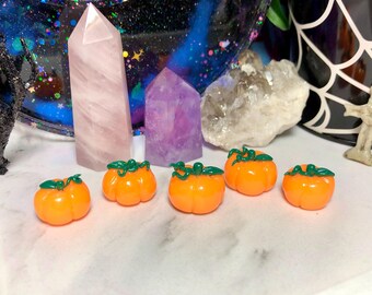Glow in the Dark Mini Pumpkin: Polymer Clay Decor - Various Colors - Made to Order