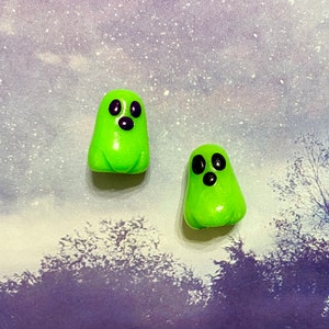 Glow in the Dark Ghost Ghostie Polymer Clay Mini Sculpture image 3