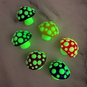 Glow in the Dark/UV Black Light Mini Terrarium Fairy Garden Knick Knack Mushroom Shroom Polymer Clay Miniature Sculpture image 6