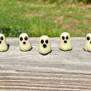 Glow in the Dark Ghost Ghostie Polymer Clay Mini Sculpture image 1