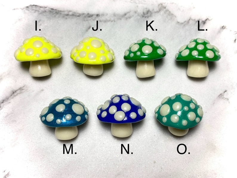 Glow in the Dark/UV Black Light Mini Terrarium Fairy Garden Knick Knack Mushroom Shroom Polymer Clay Miniature Sculpture 画像 4