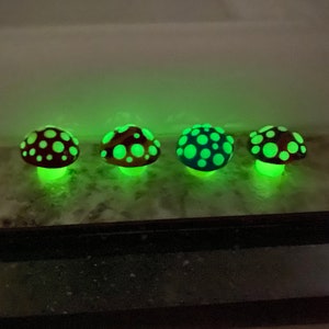 Glow in the Dark/UV Black Light Marbled Mini Terrarium Fairy Garden Knick Knack Mushroom Shroom Polymer Clay Miniature Sculpture image 7