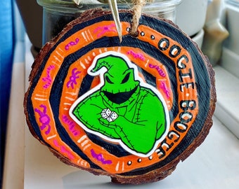 Nightmare Before Christmas Inspired Woodcut Ornament: Jack, Sally, Oogie Boogie, Zero