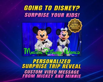 Disney trip  in Orlando video announcement, surprise message from Mickey and Minnie, regular edition