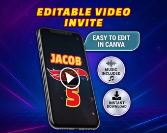 Hot cars race editable video invitation | Instant Download Canva Template