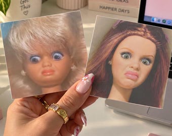 Funny Doll Meme Sticky Notes Set - Office Humor Post-it Meme Note Pads - 4" x 4" - 50 Pages Each