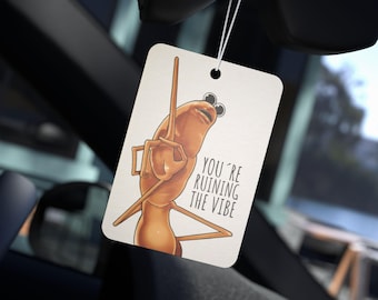 Marcus the Worm VR Chat Viral Meme Car Air Freshener - You're Ruining The Vibe