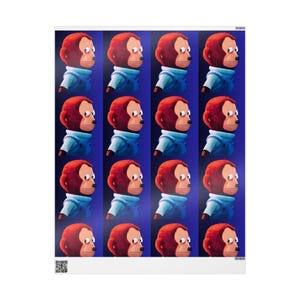 Side Eye Monkey Puppet Meme Wrapping Paper - Funny Gift-Wrapping Paper 30" × 36"