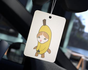 Funny Banana Cat Meme Car Air Freshener - 3 Scents