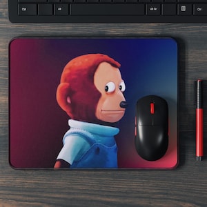 Side Eye Monkey Puppet Meme Gaming Mousepad 9" x 8"