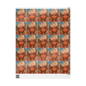 Doll Meme Wrapping Paper: Funny Novelty Gift Wrap 30" × 36"