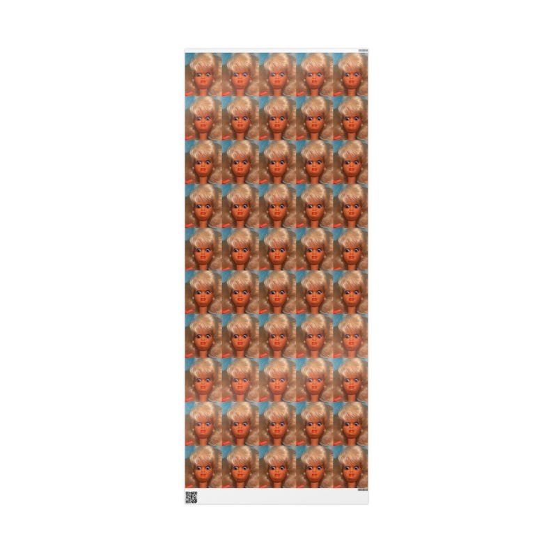 Doll Meme Wrapping Paper: Funny Novelty Gift Wrap 30" × 72"