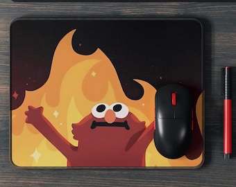 Fire Meme Monster Funny Gaming Mousepad 9x7