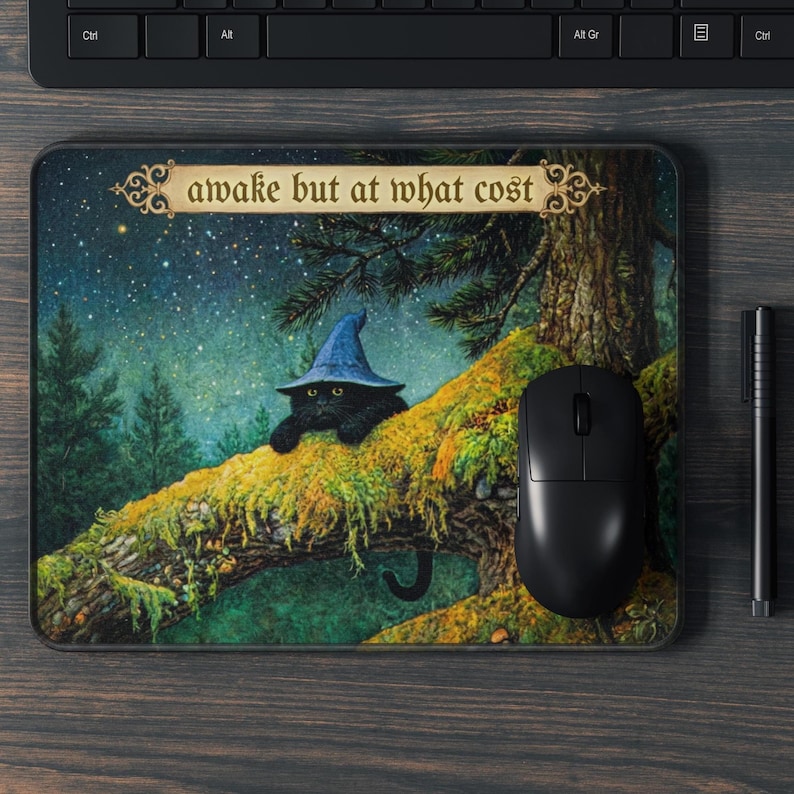 Funny Wizard Cat Meme Gaming Mousepad 9