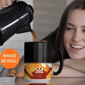 Fire Monster Meme Color Changing Mug | Funny Novelty Coffee Mug 11 oz