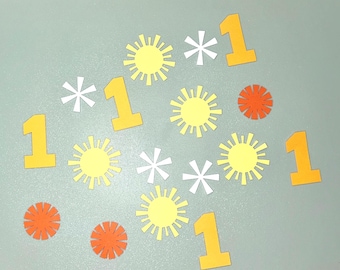 One Trip Around the Sun – 1st Birthday Table Confetti | Sunshine Party Decor | First Birthday Scatter
