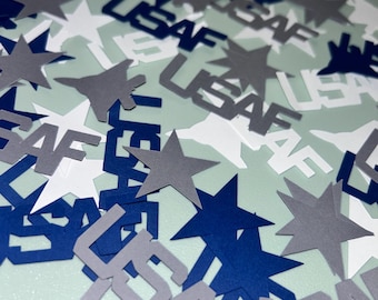 US Air Force Confetti Table Scatter Varsity Text: Graduation, Homecoming Party Decorations