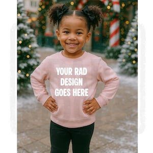 Child&#39;s Mockup , Pink Sweatshirt Mockup , Christmas Mockups , Cute Christmas Kids Sweatshirt , Toddler Christmas Mockup , Holiday Mockups