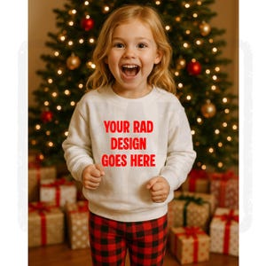 Child&#39;s Mockup , White Sweatshirt Mockup , Christmas Mockups , Cute Christmas Kids Sweatshirt , Toddler Christmas Mockup , Holiday Mockups