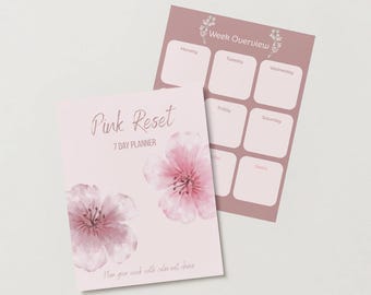 Pink Reset Weekly Planner | Digital Download | Printable Organizer