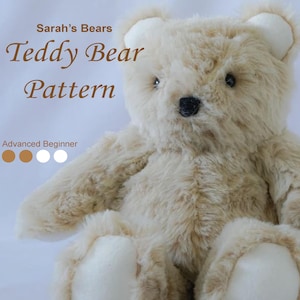 Teddy Bear Sewing Pattern, Stuffed Bear Pattern, Digital Download, Sewing Toy Pattern, Easy Sewing Pattern, Handmade Toy Sewing Patterns,