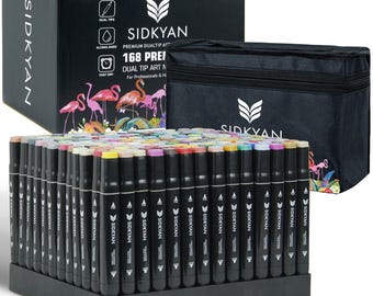 Dual Tip Alcohol Marker Set: Sketching, Illustration, Adult Coloring