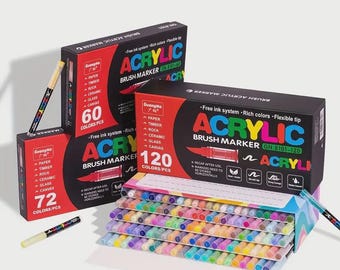 Dual Tip Acrylic Paint Marker Set: Waterproof, Multi-Surface Art Pens